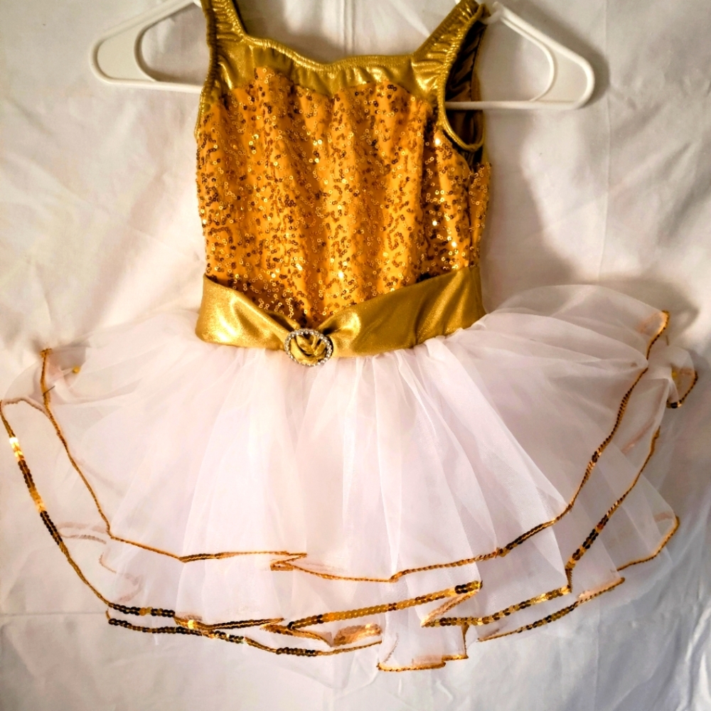 Revolution Gold and White Sequin Dance Costume